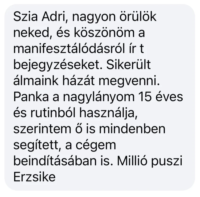 Testimonial from Erzsike